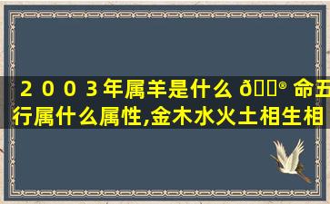 ２００３年属羊是什么 💮 命五行属什么属性,金木水火土相生相克表